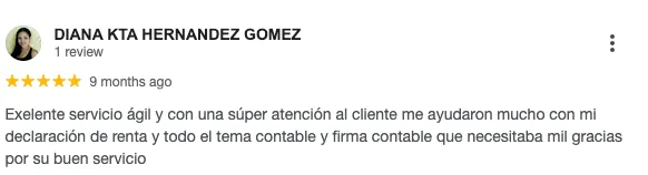 Opinión de cliente sobre asesoría contable de OPYT Consulting en Cali