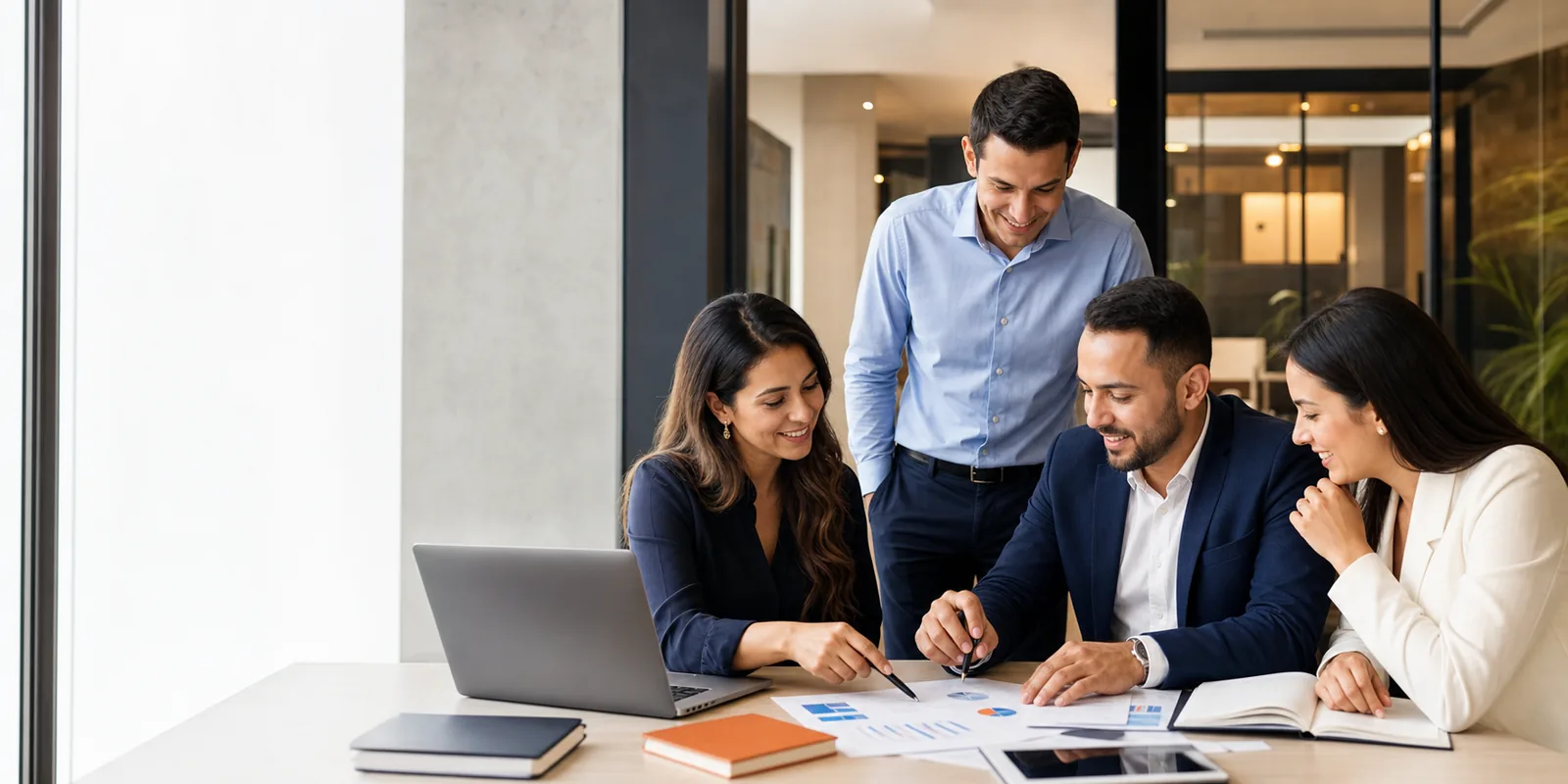 Profesionales de Opyt Consulting colaborando en un entorno empresarial
